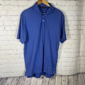 Polo Golf Ralph Lauren Blue Geometric Print Golf Shirt Men's Size M Medium  Blue